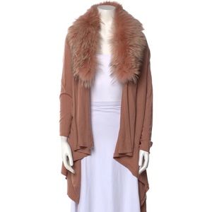 ALICE + OLIVIA Open Front pink fur Sweater